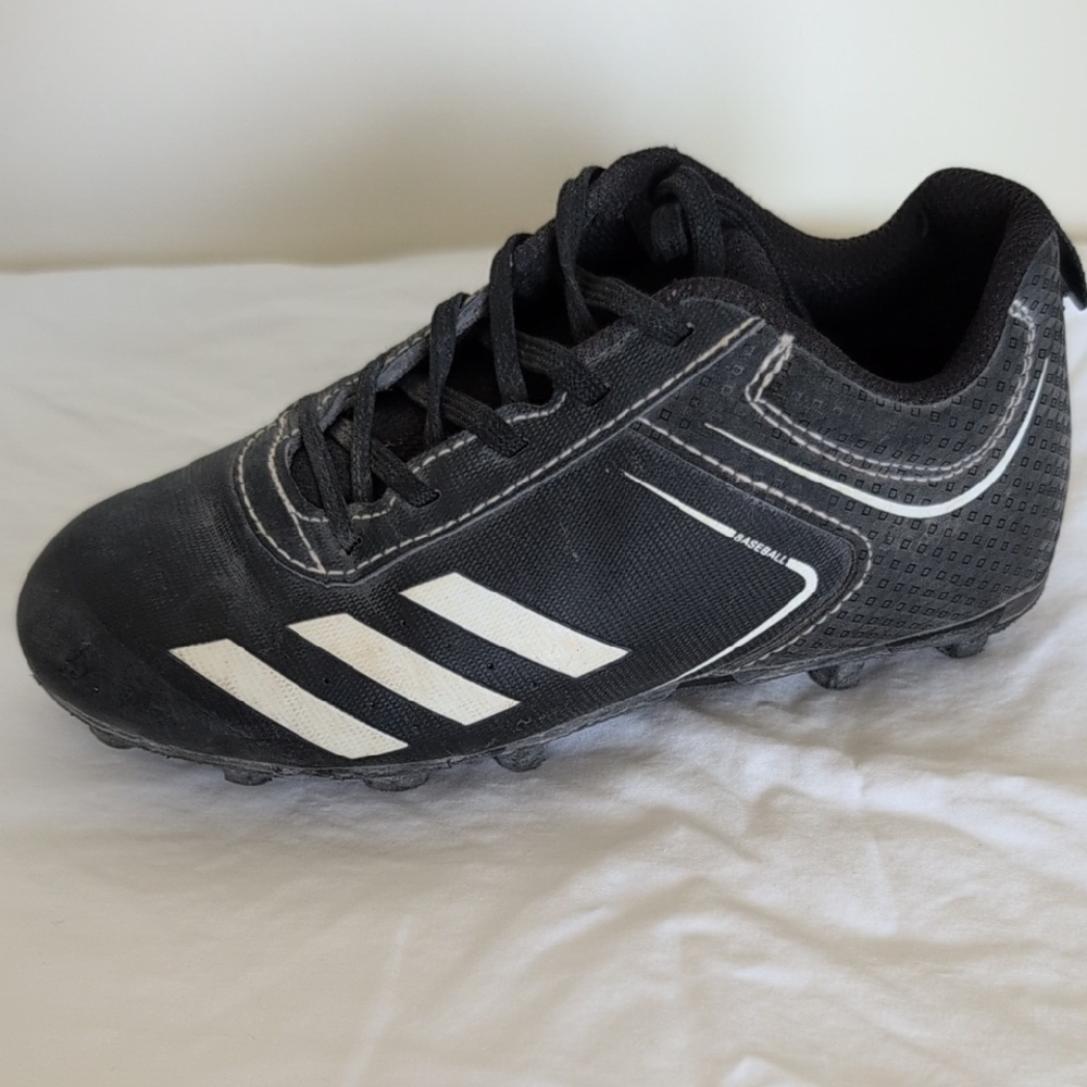 Kids Adidas Black and White Soccer Cleats